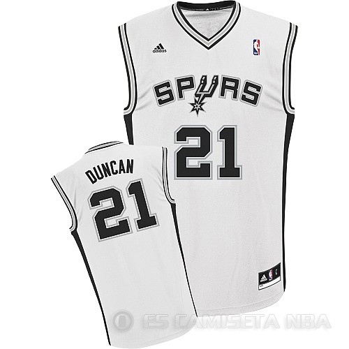Camiseta Duncan #21 San Antonio Spurs Blanco - Haga un click en la imagen para cerrar
